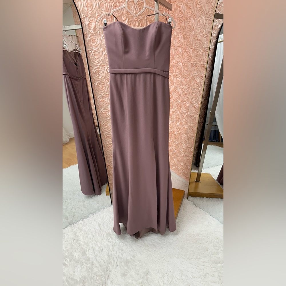 Amsale Strapless Lavender Gown